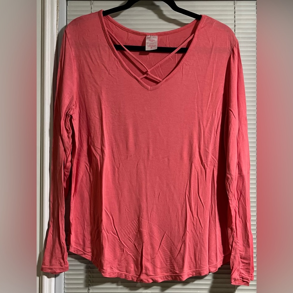 No Boundaries Pink Long Sleeve Relaxed Blouse